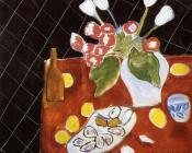 亨利 马蒂斯 : 黑色背景下的郁金香与牡蛎